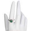 Faceted Composite Emerald Sterling Silver Ring