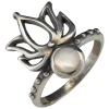 Mother of Pearl Sterling Silver Lotus Ring