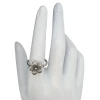 Oxidized Sterling Silver Flower Ring
