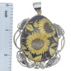 Cameo Amber Silver Sunflower Spider Pendant