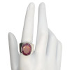 Faceted Composite Ruby Scrollwork Sterling Silver Ring