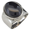 Black Onyx Scrollwork Sterling Silver Ring