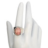 Rhodochrosite Scrollwork Sterling Silver Ring