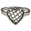Lattice Heart Sterling Silver Ring