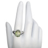 Faceted Prasiolite Split Band Sterling Silver Ring