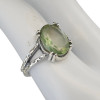 Faceted Prasiolite Split Band Sterling Silver Ring