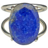 Faceted lapis sterling silver ring