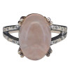 Rose Quartz Split Band Sterling Silver Ring