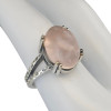 Rose Quartz Split Band Sterling Silver Ring