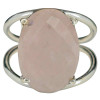 Faceted Rose Quartz Sterling Silver Ring