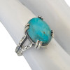 Turquoise Split Band Sterling Silver Ring