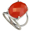 Handmade Faceted Red Onyx Sterling Silver Ring