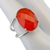 Handmade Faceted Red Onyx Sterling Silver Ring
