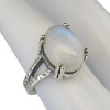 Rainbow Moonstone Split Band Sterling Silver Ring