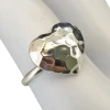 Hammered Heart Sterling Silver Ring.