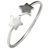 Adjustable Double Star Sterling Silver Ring