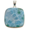 Handmade Larimar Cushion Sterling Silver Pendant