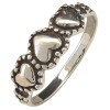Sterling Silver Three Heart Ring