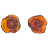 Handmade Rose Cognac Amber Sterling Silver Stud Earrings