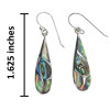 Abalone Inlay Teardrop Sterling Silver Hook Earrings