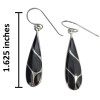Black Onyx Inlay Teardrop Sterling Silver Hook Earrings