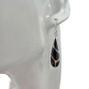 Black Onyx Inlay Teardrop Sterling Silver Hook Earrings