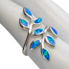 Opalite Marquise Leaf Branch Sterling Silver Ring