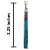 Turquoise & Amber Multicolor Inlay Bar Sterling Silver Pendant