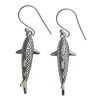 Shark Design Sterling Silver Hook Earrings