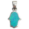 Opalite Hamsa Sterling Silver Pendant