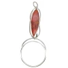 Cognac Amber Marquise Open Circle Sterling Silver Pendant