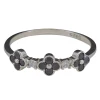 Clover Black Onyx Sterling Silver Ring
