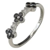 Clover Black Onyx Sterling Silver Ring