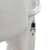 Black Onyx Scrollwork Sterling Silver Hook Earrings