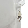 Moonstone Scrollwork Sterling Silver Hook Earrings
