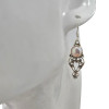 Pearl Scrollwork Sterling Silver Hook Earrings