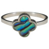 Abalone Four Leaf Clover Sterling Silver Ring