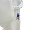 Faceted Composite Sapphire Scrollwork Sterling Silver Hook Earrings