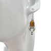 Tiger Eye Scrollwork Sterling Silver Hook Earrings