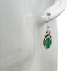 Green Onyx Twisted Rope Sterling Silver Hook Earrings