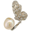 Pearl Sterling Silver Butterfly Adjustable Ring
