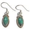 Malachite Twisted Rope Sterling Silver Hook Earrings