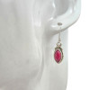 Faceted Composite Ruby Twisted Rope Sterling Silver Hook Earrings