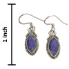 Faceted Composite Sapphire Twisted Rope Sterling Silver Hook Earrings