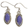 Faceted Composite Sapphire Twisted Rope Sterling Silver Hook Earrings