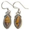 Tiger Eye Twisted Rope Sterling Silver Hook Earrings