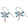 Opalite Marquise&Teardrop Dragonfly Sterling Silver Hook Earrings