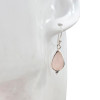 Rose Quartz Teardrop Sterling Silver Hook Earrings