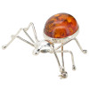 Cognac Amber Spider Sterling Silver Pin/Brooch