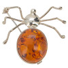 Cognac Amber Spider Sterling Silver Pin/Brooch